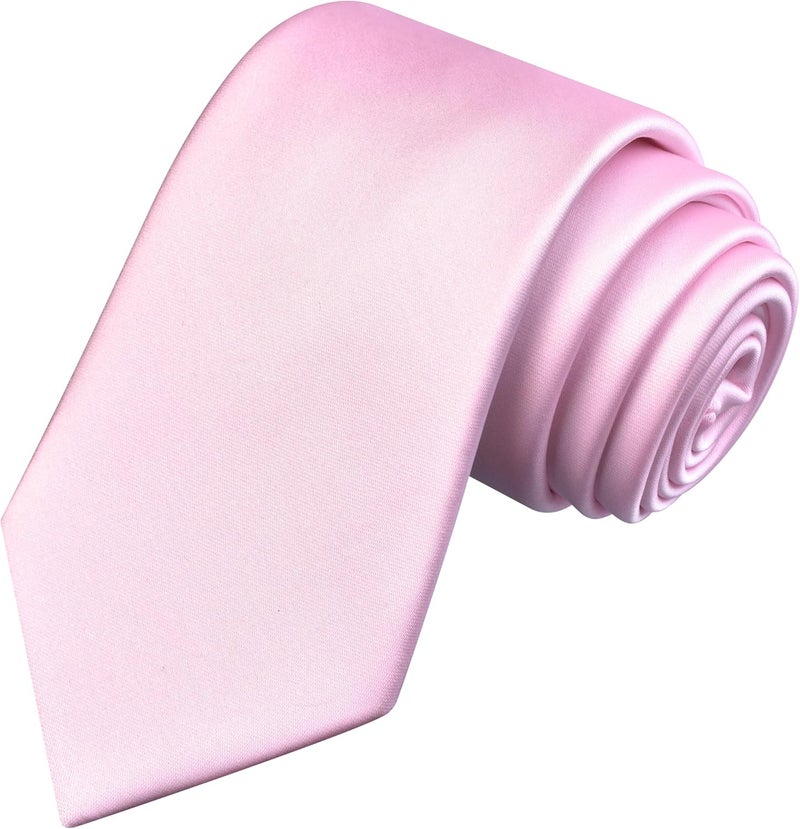 Branduce 3.15"（8cm） Mens Solid Satin Tie Pure Color Necktie for Business and Wedding + Gift Box - Image 1